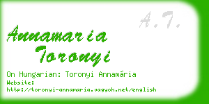 annamaria toronyi business card