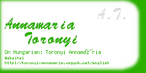 annamaria toronyi business card